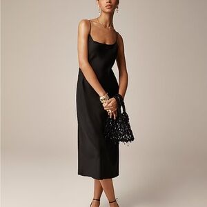 Black satin J.Crew slip dress